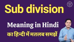 sub division meaning in hindi