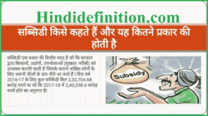 subsidy meaning in hindi