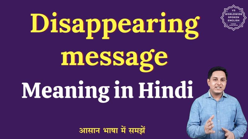 turned off disappearing messages meaning in hindi - Hình 2