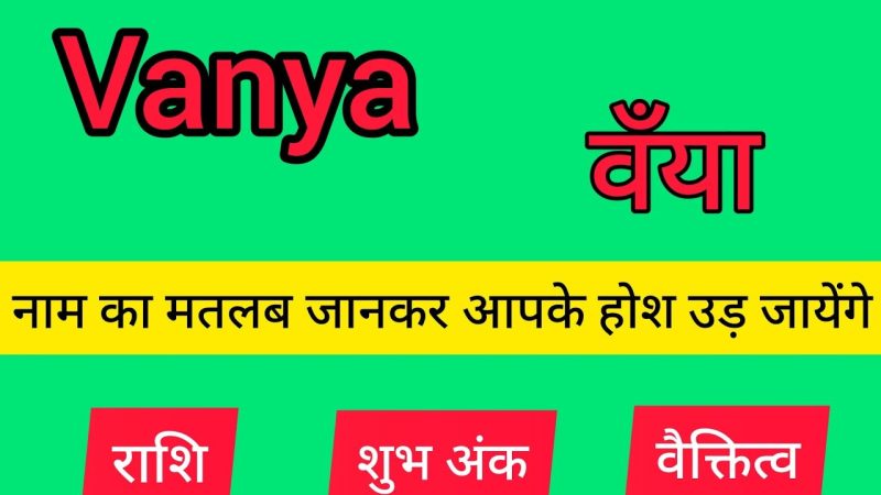 वाण्या का हिंदी में अर्थ: नाम का रहस्य (Vanya ka Hindi mein arth: Naam ka rahasya)