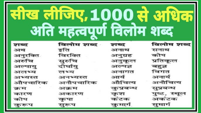 वर्बल के समानार्थी और विपरीतार्थी शब्द (Verbal ke samanarthi aur viparitarthi shabd)