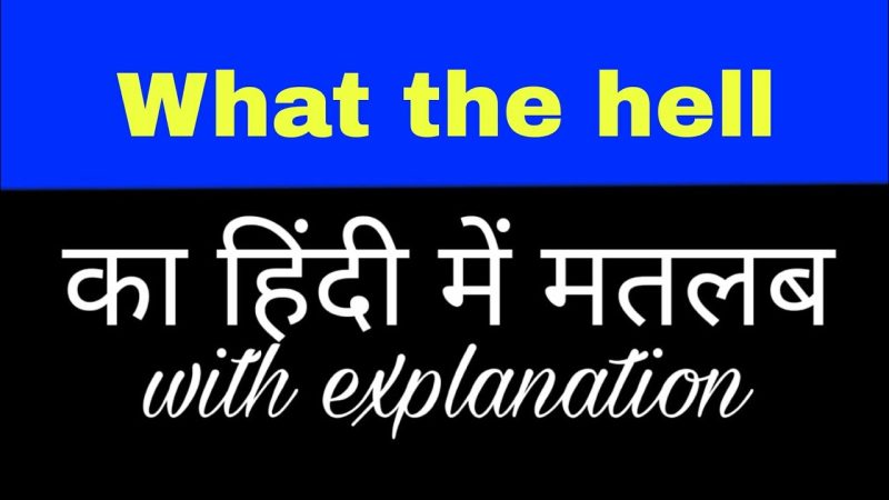 what the hell meaning in hindi 1