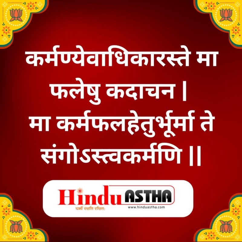 कर्मण्येवाधिकारस्ते मा फलेषु कदाचन meaning in hindi - Hình 3